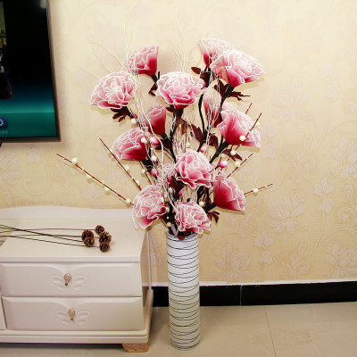 仿真干花叶脉假花摆件室内花束大装饰花摆设永生花艺客厅落地套装