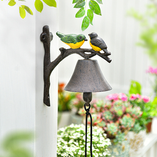 Sungmor 入户铸铁铃铛复古手摇铃庭院金属饰品铁艺壁挂装饰门铃