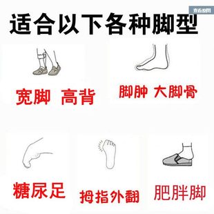 大 背疼风宽夏季 透气凉鞋 骨胖网布脚老人高肿脚脚网眼鞋 男可调节鞋