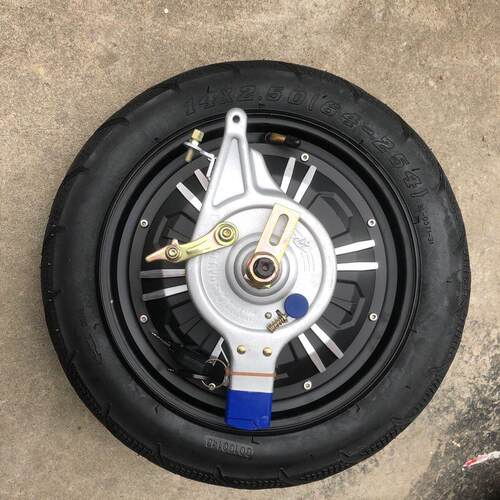 14寸新国标车电机左边鼓刹碟刹涨刹开档16厘米48V-60V500W-1500W