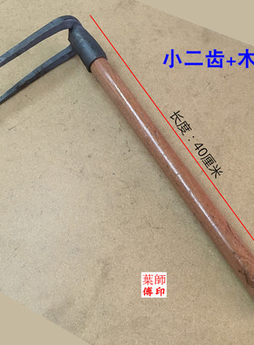 包邮小锄头挖野菜种花除草锄钉耙子二齿农具农用撅头工具种菜锄镐