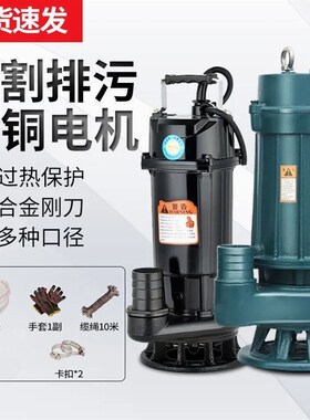 德国进口污水切割式污水泵抽粪沼气吸泥浆排污泵家用化粪池大功率