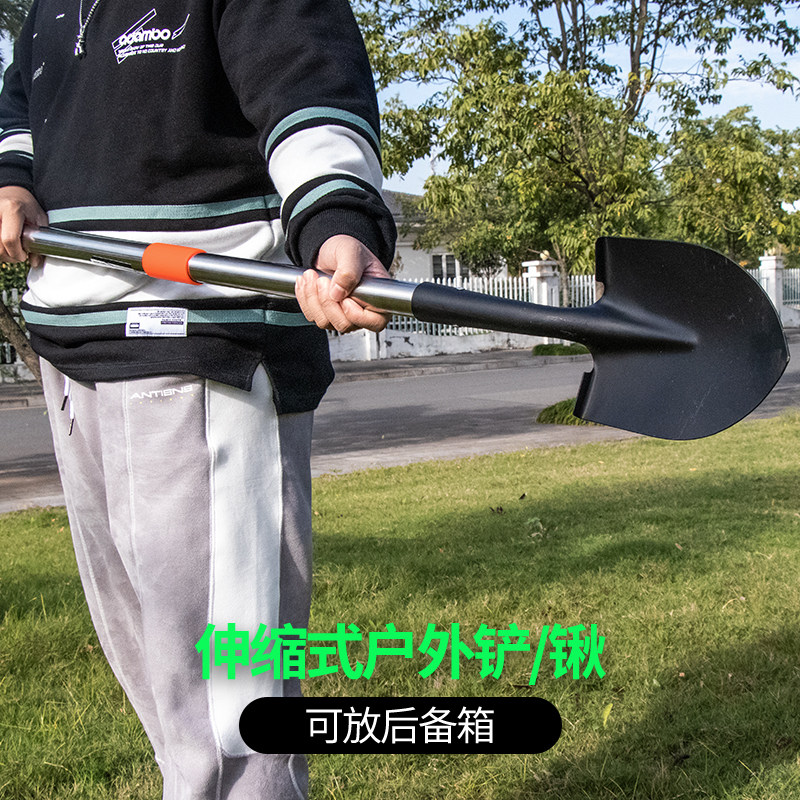 锰钢小铁锹农用全钢挖土园艺铲雪工具尖方头加厚户外钓鱼车载铲子