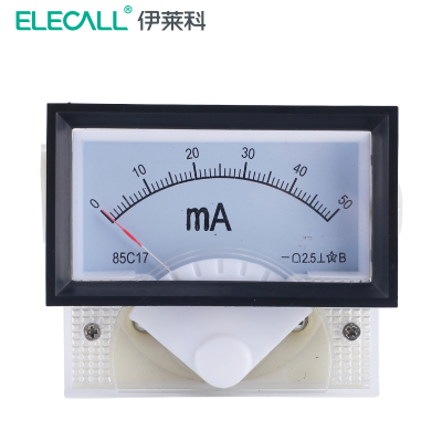 伊莱科指针式电流表高精度小型直流电压表多功能电力仪表85C17-A