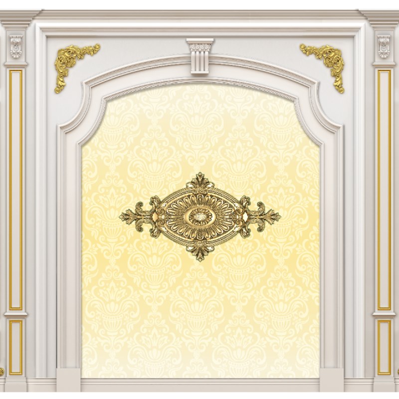 X0738护板石膏线欧式雕花仿真皮仿软包3d大型壁画电视背景墙