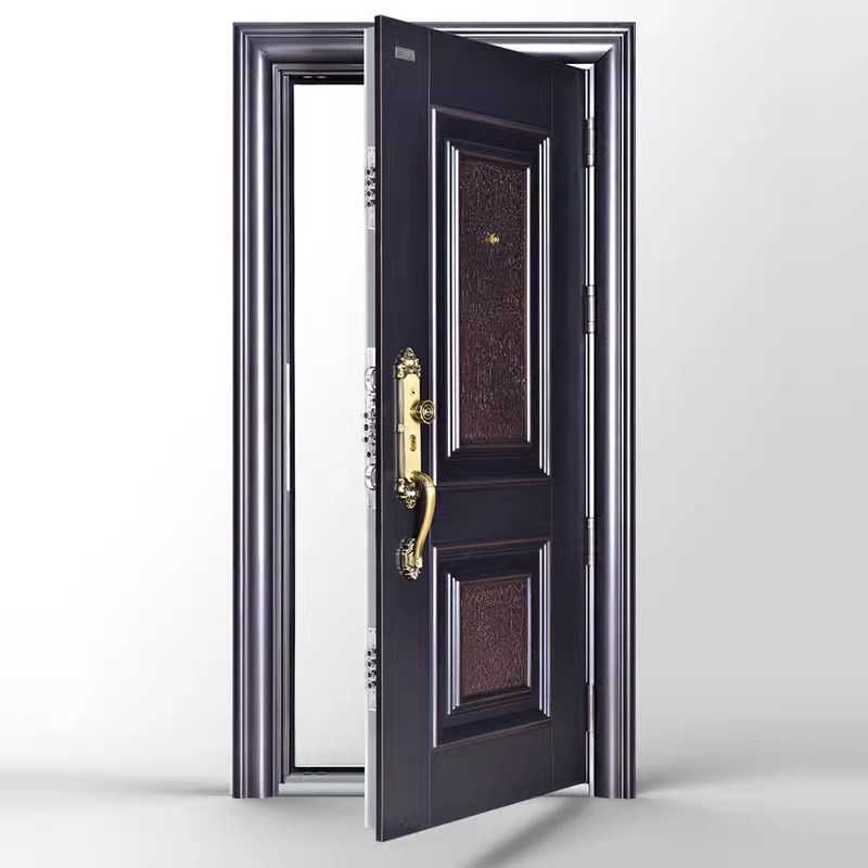 广西南宁超甲级顺德色防盗门顺德仿紫铜门仿晒入户门钢板大门