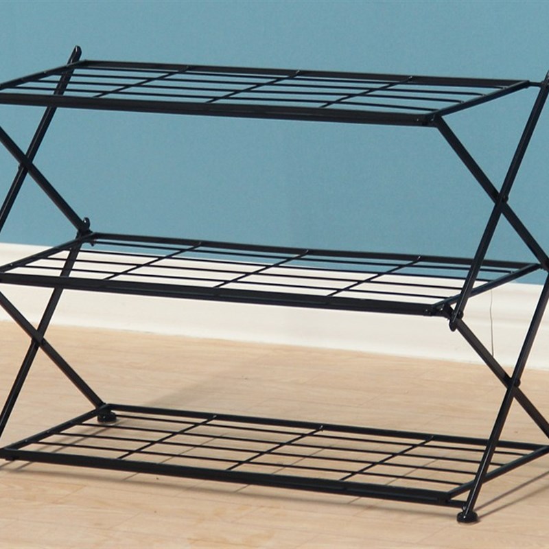 古铜色三层鞋架铁艺鞋架 多层架金属鞋架小鞋架铁鞋架鞋柜