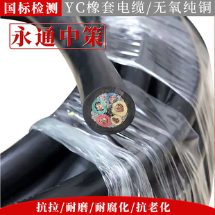 永通中策Y橡软电缆线铜芯真2芯 平方橡胶YW电缆