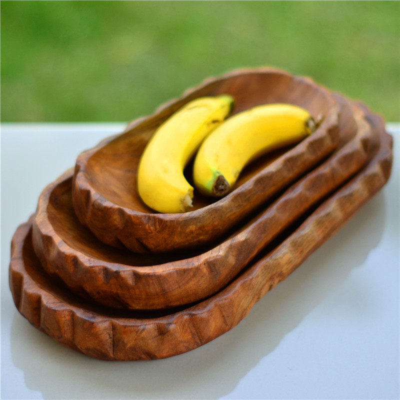 诗玛哈泰国手工艺品木雕小果盘瓜子盘糖果盘家居饰品东南亚风摆件