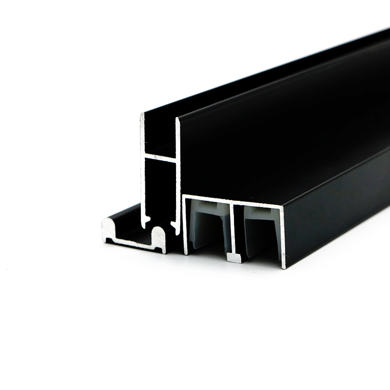 黑色mm三件 上下移门轨道展示柜门 玻璃推拉吊滑 推拉门轮