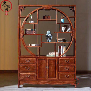 红木博古架刺猬紫檀隔厅柜五福博古架中式实木古董架玄关架展示架