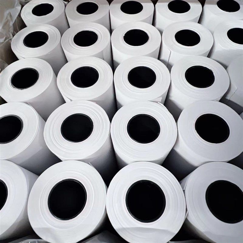 75*单层收银纸超市小票纸收款机纸卷箱胶芯针式打印纸