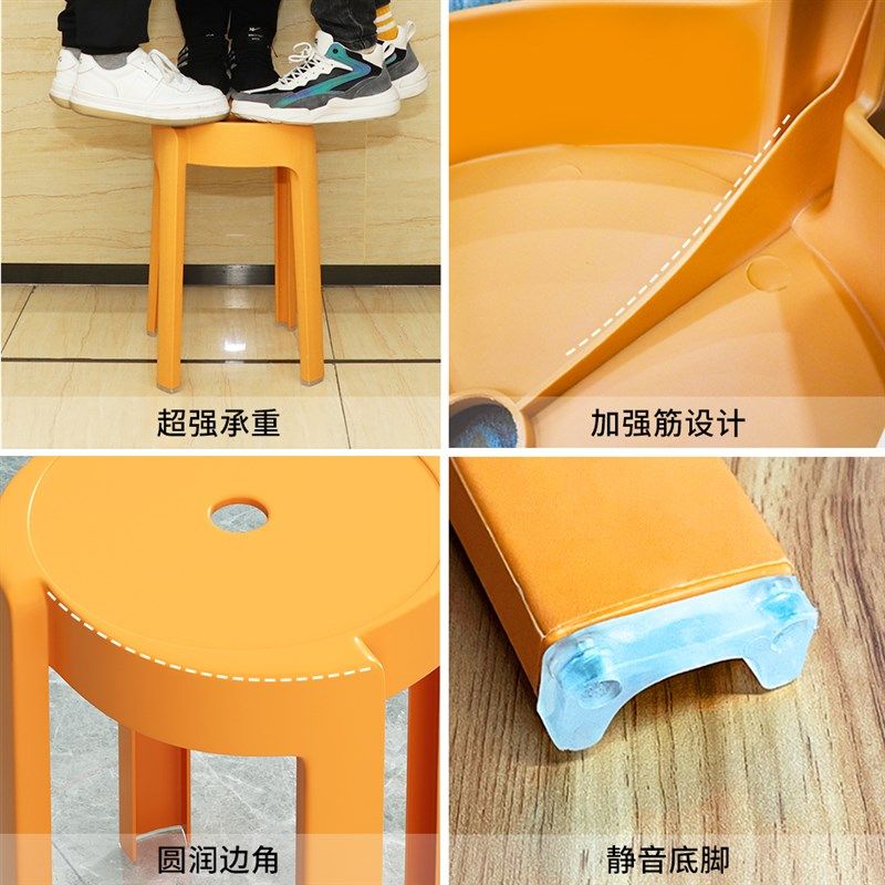 塑料家用叠放加厚高板凳风车圆胶凳饭厅备用餐桌高椅子,住宅家具,风车凳,淘宝优惠券,粉丝福利购,淘宝优惠卷