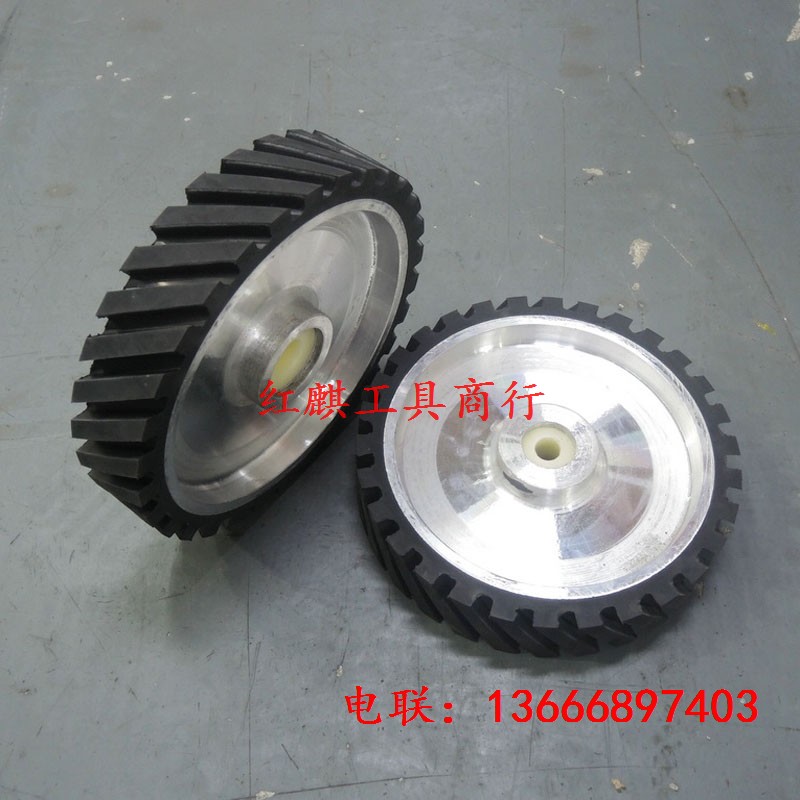 砂带机主动轮铝芯橡胶轮尖头抛光机包胶轮砂带轮太阳轮非标定做