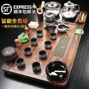 喝茶台整套办公室轻奢2024新款 家用全自动茶盘烧水壶一体茶具套装