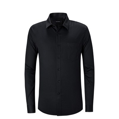 春秋新款高个子195CM衬衫纯白色大码长袖修身职业正装商务衬衣男