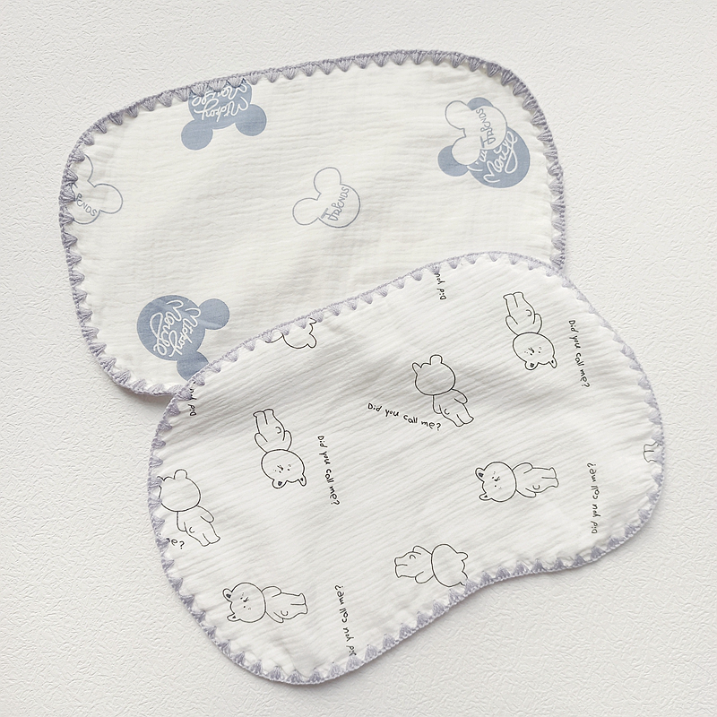 宝宝平枕头云片枕婴儿护脊枕头纯棉纱布云感纱柔软垫巾吸湿透气