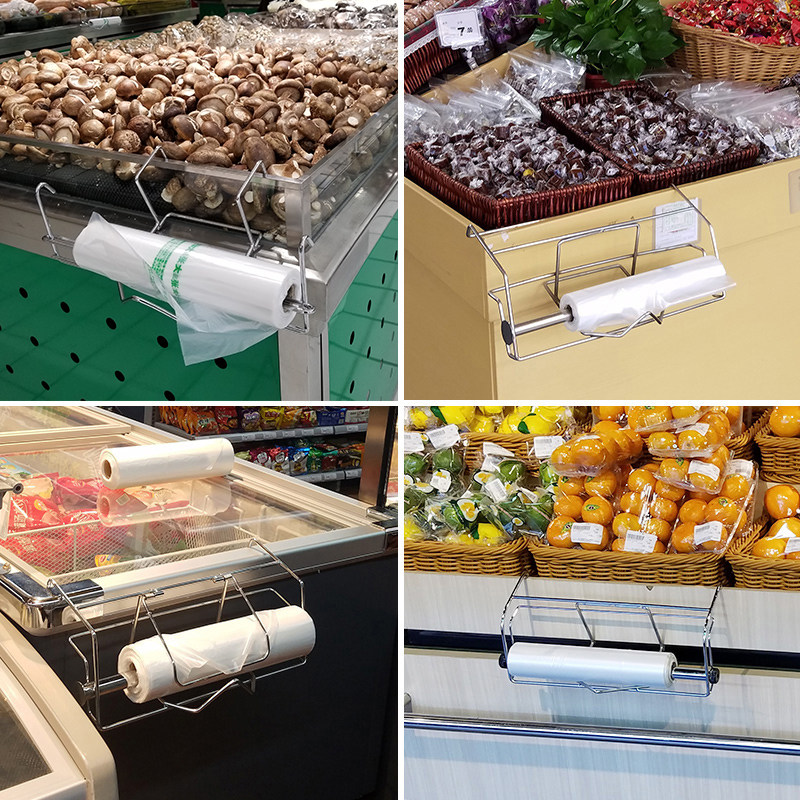 【雷鸣_超市连卷袋支架】挂式手撕袋放袋子架不锈钢塑料袋支架子