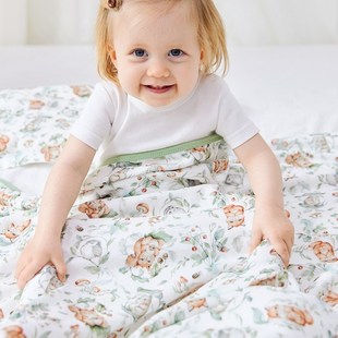 婴儿包巾竹棉纱布双层夏季 宝宝盖毯抱被儿童浴巾新生儿襁褓巾 薄款