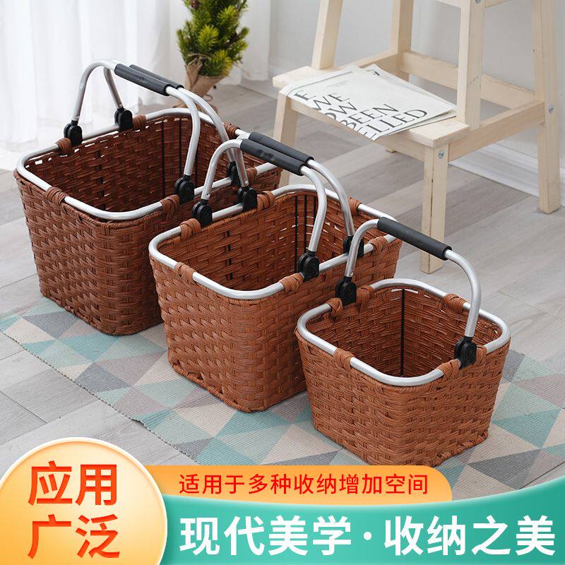 收纳筐可爱高颜值洗澡手提篮超市购物篮户外露营必备用品