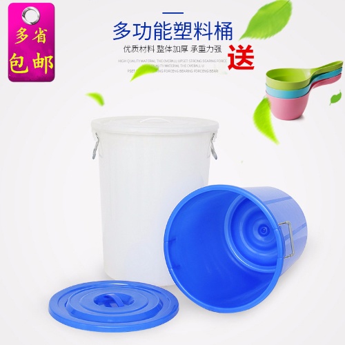 大号加厚垃圾桶食品级塑料水桶带盖家用手提式圆形储水桶消毒化工