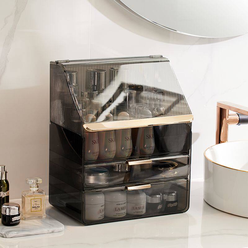 化妆品收纳盒防尘透明桌面梳妆台大容量护肤高级感置物架亚克力箱