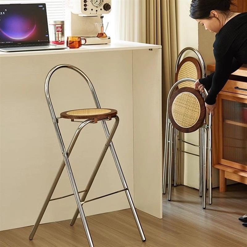 中古藤编折叠椅家用小户型