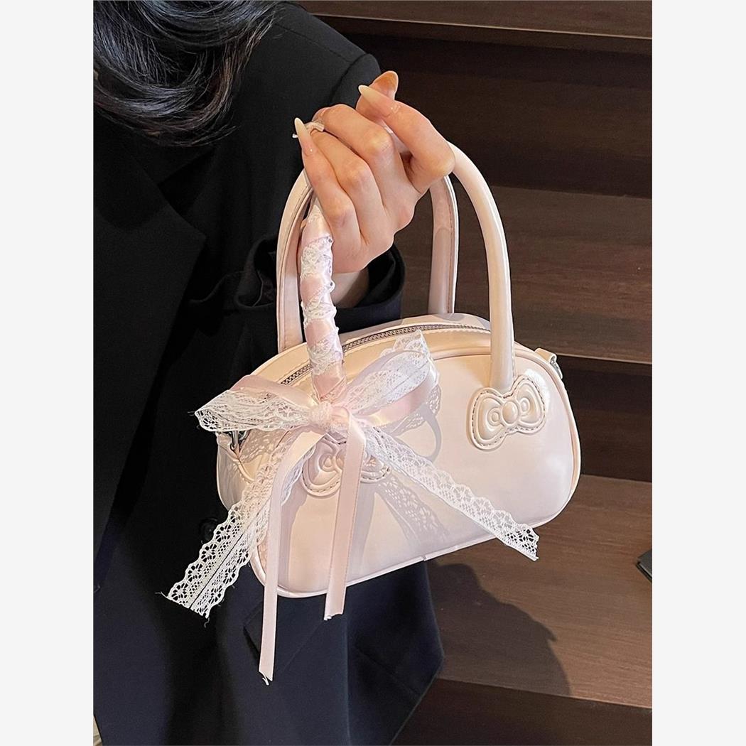 小众设计手拎保龄球包女韩版时尚百搭单肩包新潮简约休闲斜挎女包