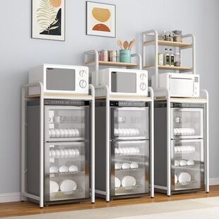 家用多功能置物架落地消毒柜架子多层顶部厨房微波炉烤箱整理收纳