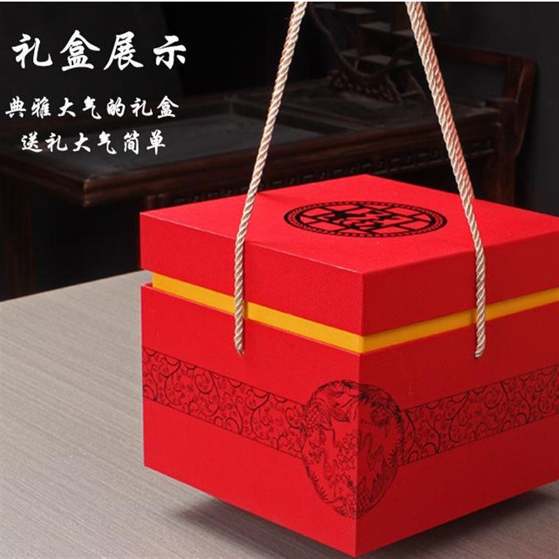 中国红如意茶叶罐半斤装陶