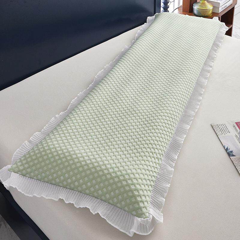 夏天冰丝长枕头双人枕芯枕套一体凉枕头套和枕芯一套1.2m1.5米1.8