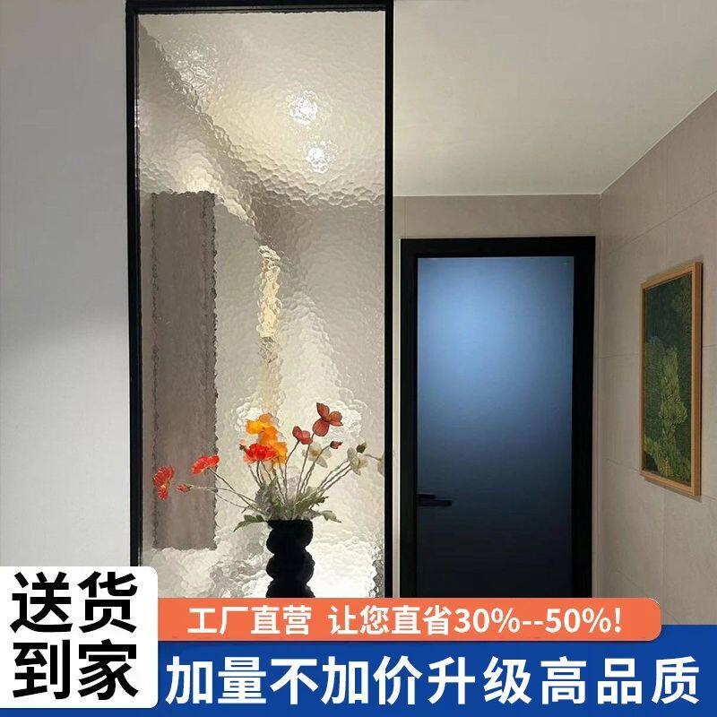 定制玻璃现代简约客厅入户玄关长虹艺术玻璃隔断卫生间水波纹屏风