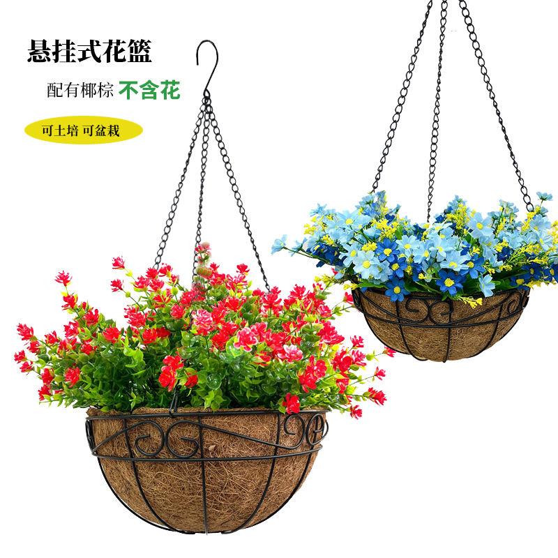 椰棕吊篮空中吊饰悬挂式花图片