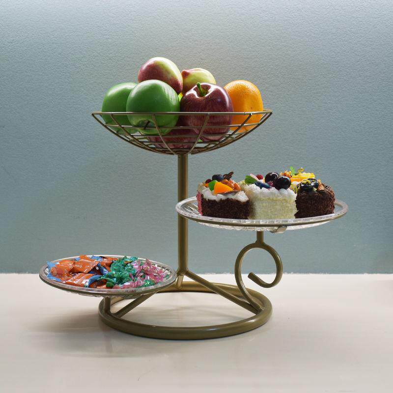 北欧风格水果盘客厅家用创意现代简约奢华果篮三层糖果零食干果盘