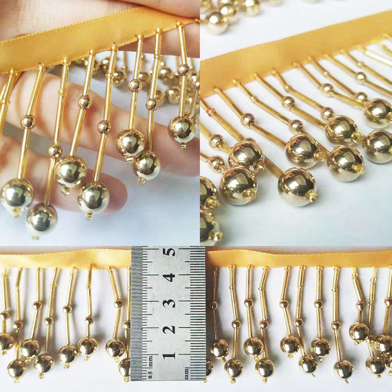 5cm金色泡珠手工钉珠花边