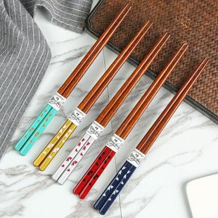 家庭专人专用勺筷套装分餐高档防霉不变形实木筷子家用分勺餐具