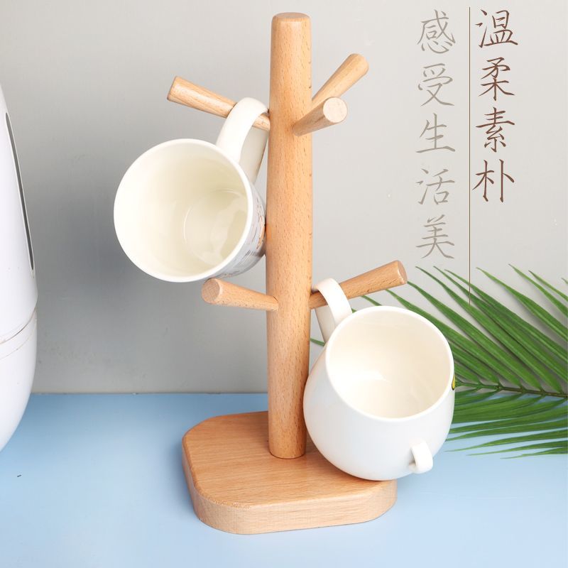 创意木质沥水杯架家用茶杯架子咖啡杯挂架马克杯红酒杯收纳置物架