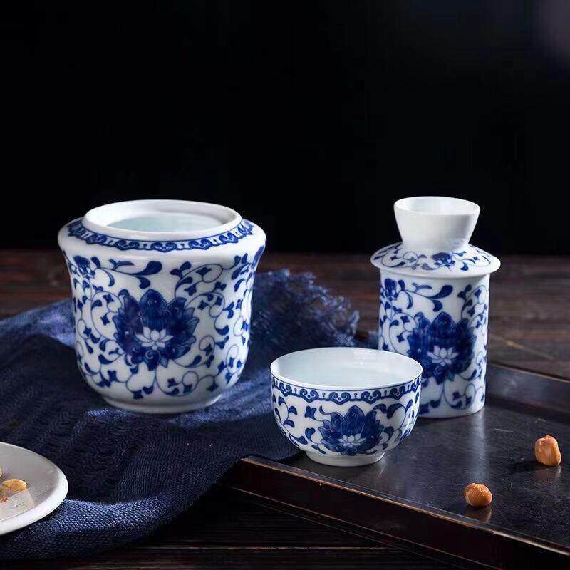 陶瓷温酒器暖酒壶家用酒具套件黄酒烫热酒器白酒清酒杯子青花瓷