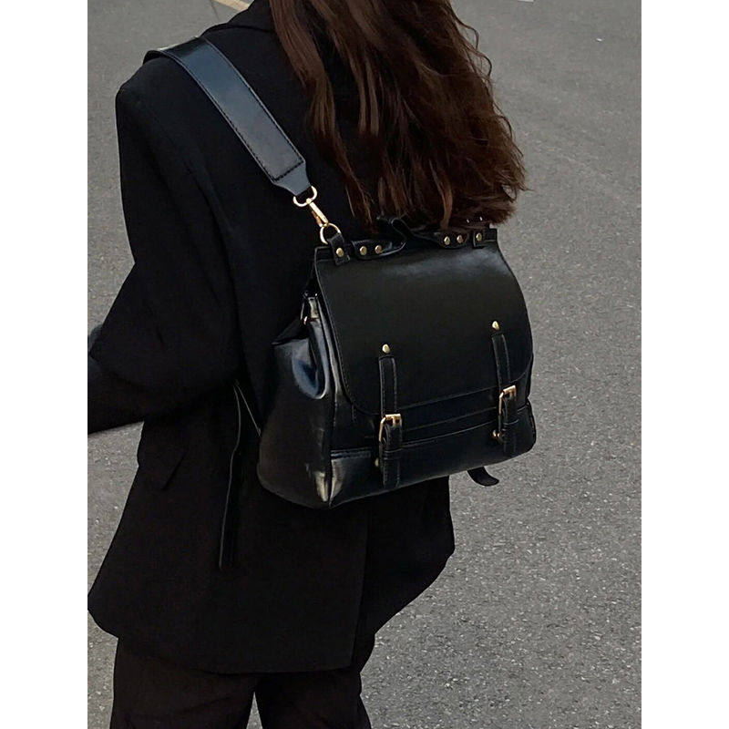 上课通勤包双肩包高级感小众2024新款百搭大容量大学生学院风背包