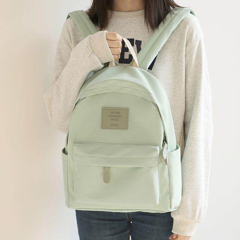 森系书包女ins韩版高中小学生初中生背包日系简约百搭双肩包男潮