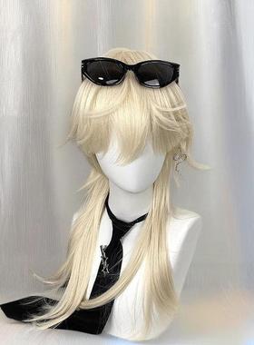 ch瓷爹cos假发拟人美利坚鲻鱼白金色水母狼尾头二次元cos狼尾全