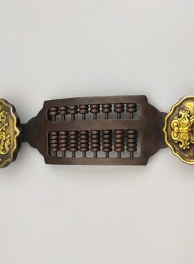 古玩收藏 鎏金算盘如意算盘 铜器铜摆件 精工铜器书房办公装饰