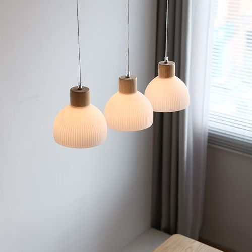 烁阳三头餐厅吊灯简约原木长餐桌吧台中岛台工作台设计师橱窗灯具