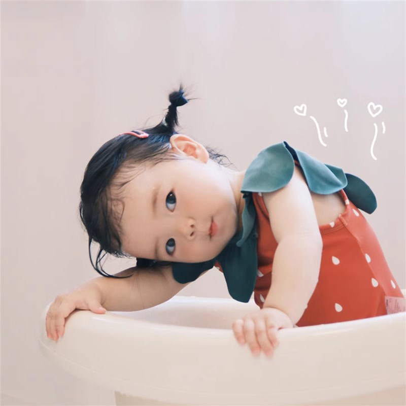 韩国童装宝宝泳衣夏季2024新款女童泳装度假拼色儿童连体泳衣女孩