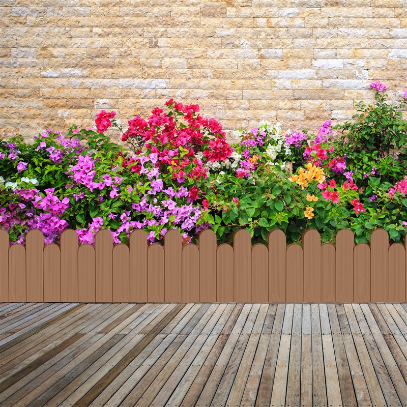 防腐塑木泥土插地栅栏户外菜园木塑围栏小型篱笆花园庭院花坛围挡