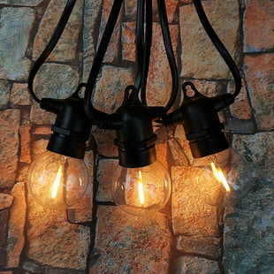 E12欧规220V工程类钨丝小灯泡串灯防水户外节日婚庆庭院装饰灯串