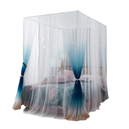 2021年新款家用夏天蚊帐加厚加密加粗带支架落地式浪漫宫廷三开门