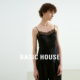 Basic House 百家好时髦慵懒睫毛蕾丝拼接吊带气质百搭纯色背心女