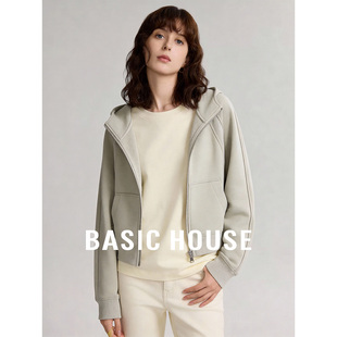 House 时尚 百家好纯色简约百搭长袖 外套女春季 宽松上衣 短款 Basic