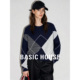 百家好2026新款 Basic House 菱形格纹毛衣女秋冬保暖软糯羊毛内搭
